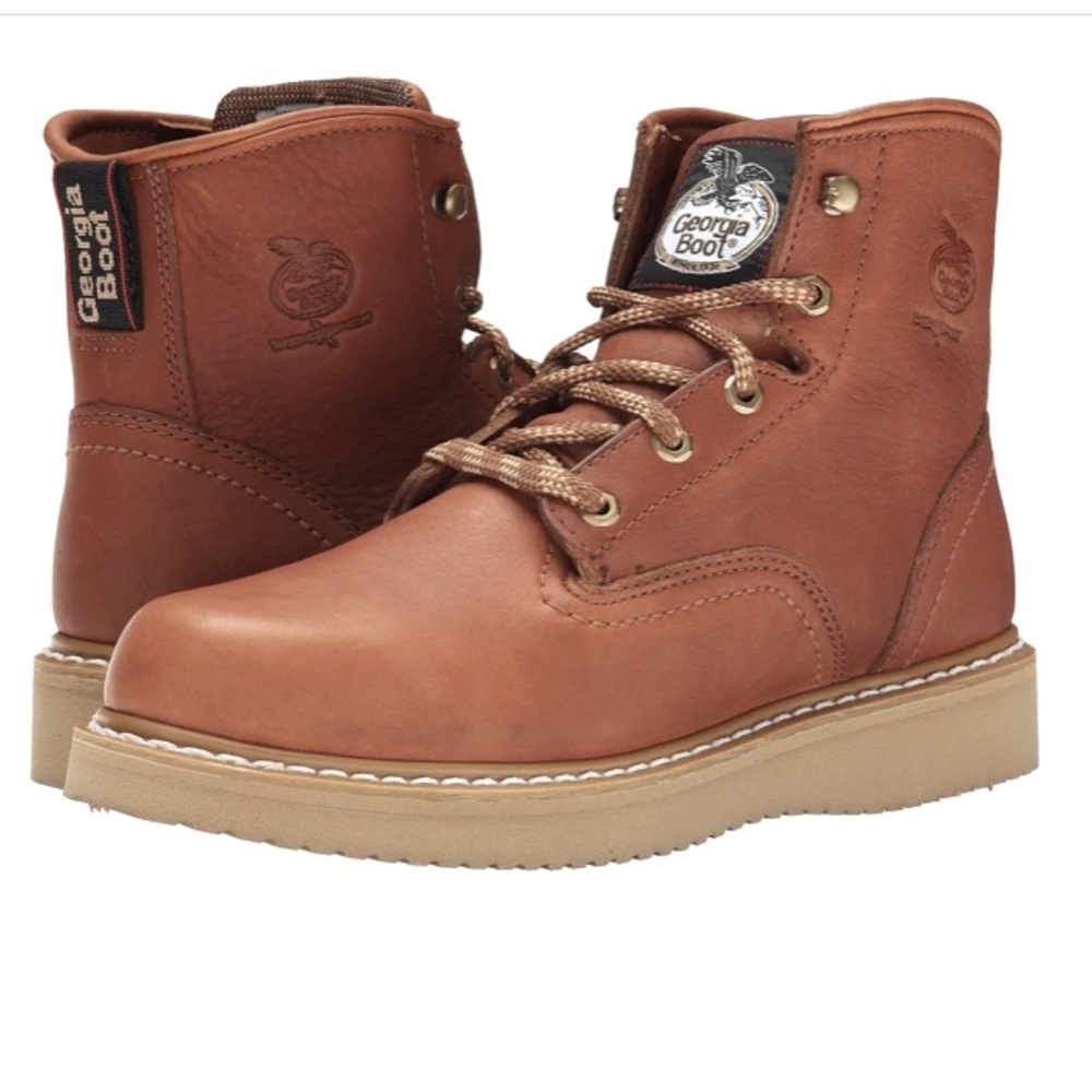 Mens Georgia Boot 6” wedge leather work boot